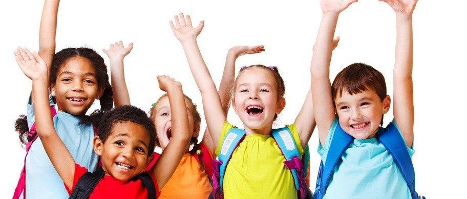 Group of excited children